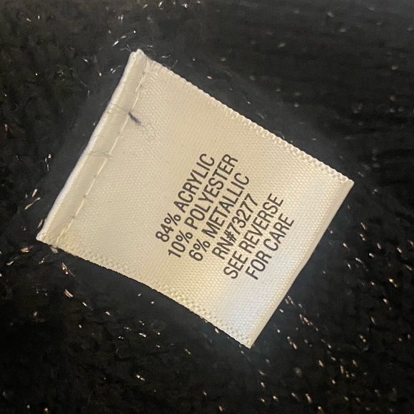 Dana Buchman Black Sparkly Asymmetrical Crewneck Sweater size Large - Picture 5 of 5